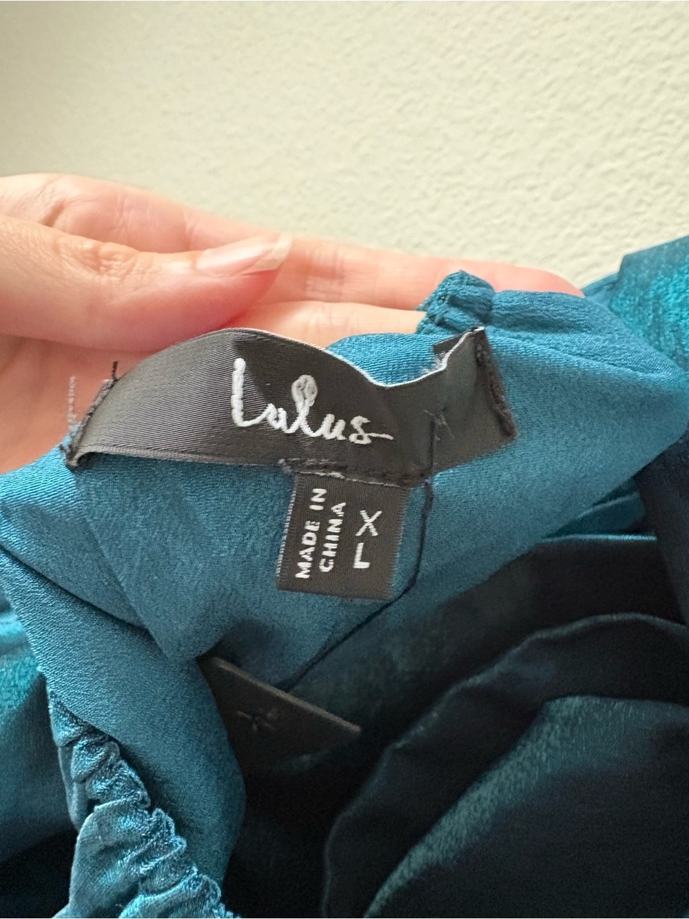 Lulu's Teal Square-Neck Maxi Gown with Back Bow and Pockets - Picture 6 of 6